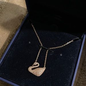 COPY - SWAROVSKI Swan necklace: White, Rose gold-tone plated.